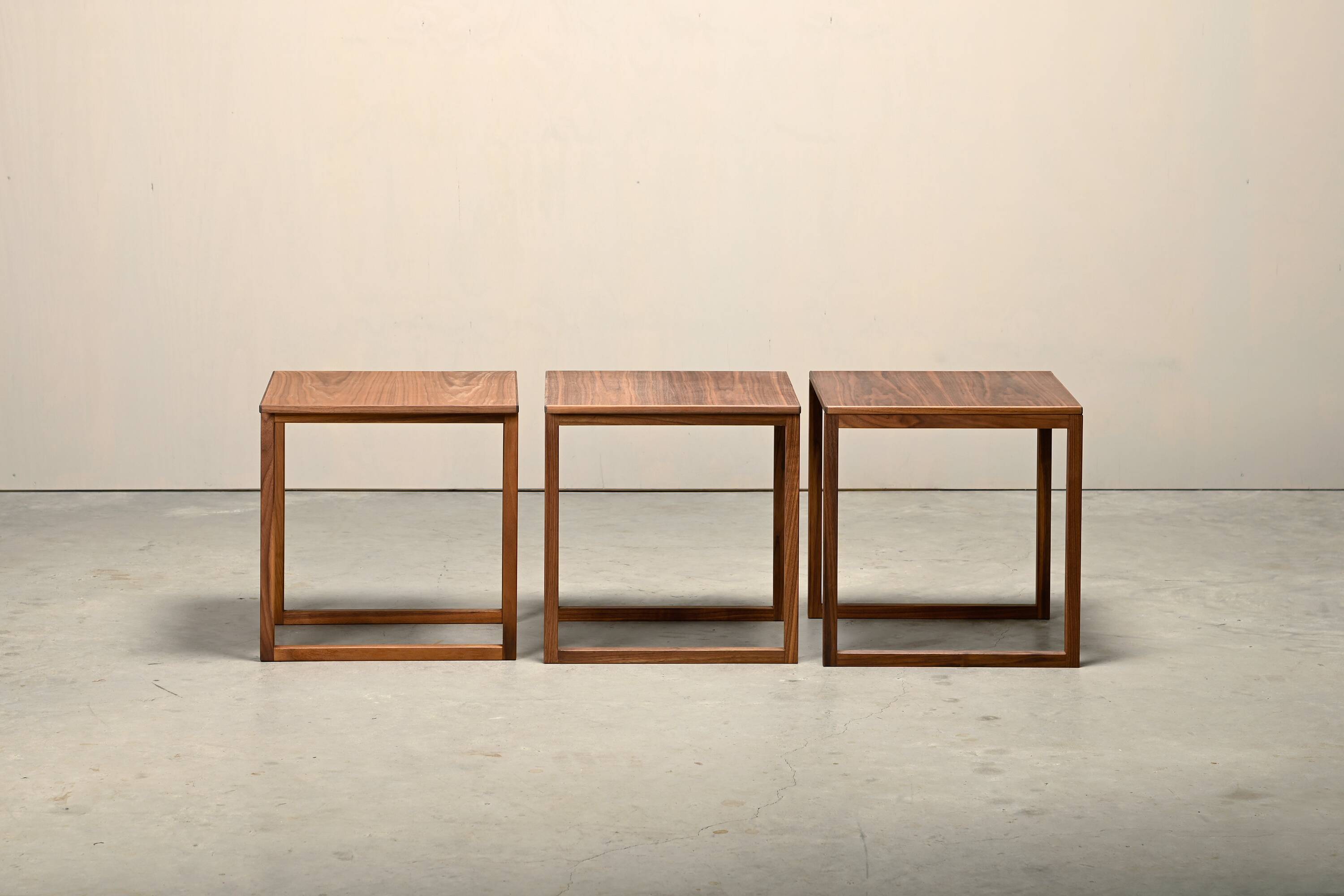 Kai Kristiansen Cube No. 33 Interlocking Nesting Tables in Walnut, Denmark