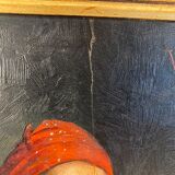 Old painting, the seamstress, signed L Cambedouzou and dated 1904