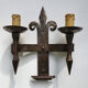Duo of wrought iron wall lamps Atelier Marolles