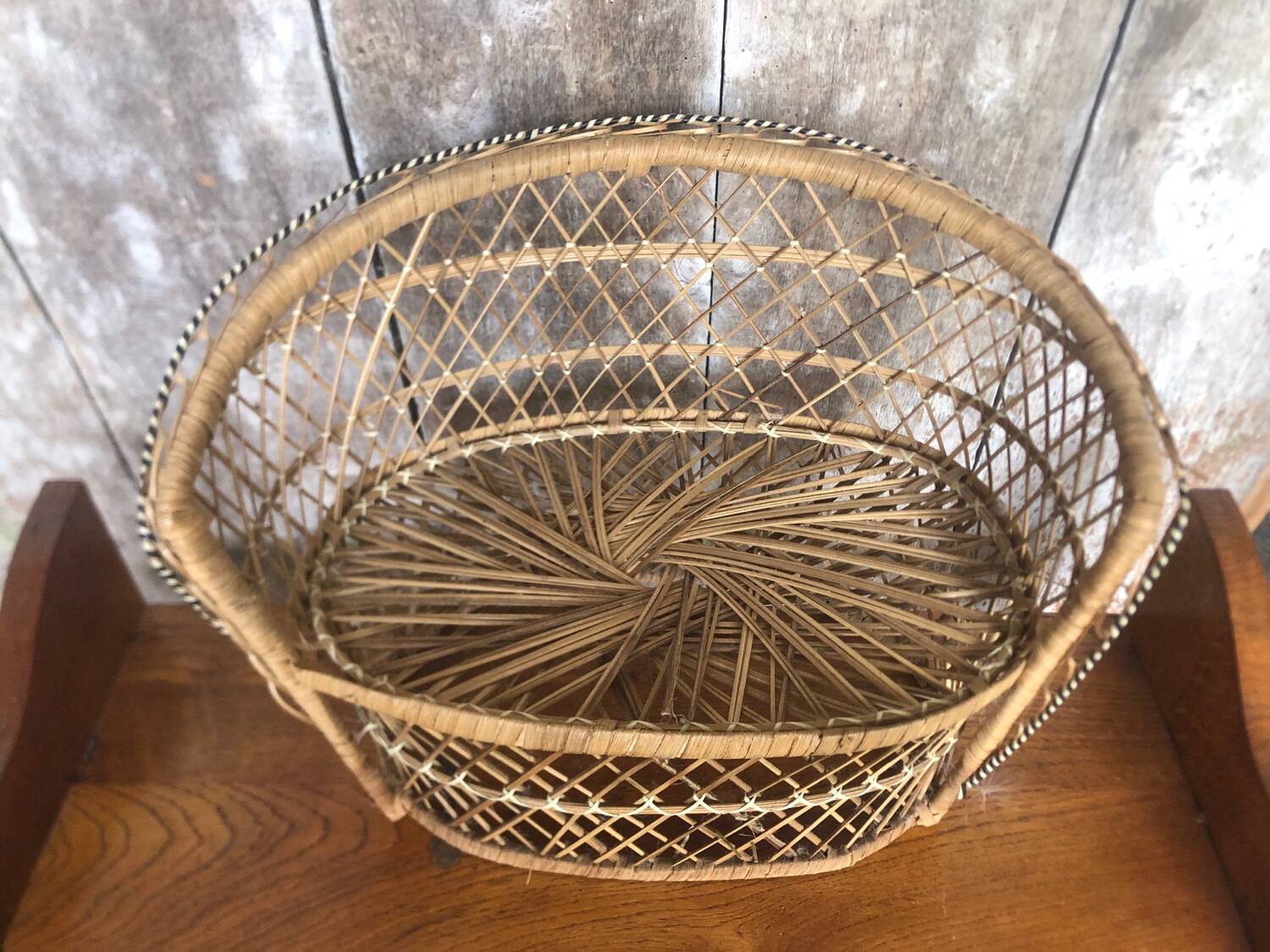 Lot of old sofa + armchair Emmanuelle style woven wicker vintage doll