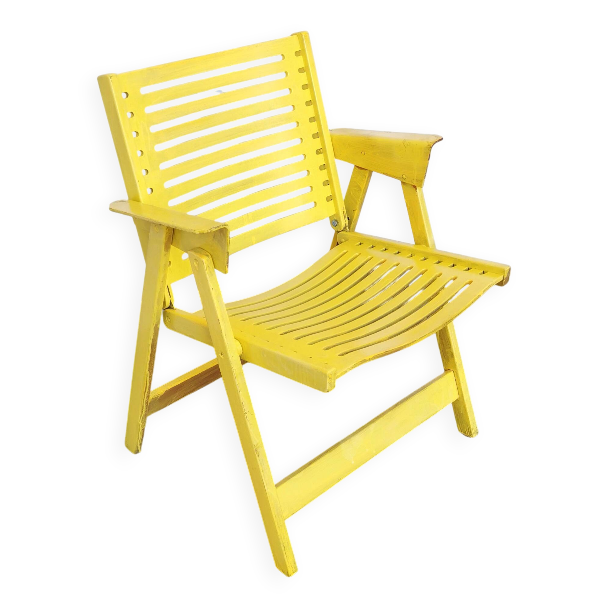 Vintage Yellow Rex Folding Armchair: Mid-Century Modern Design by Niko Kral