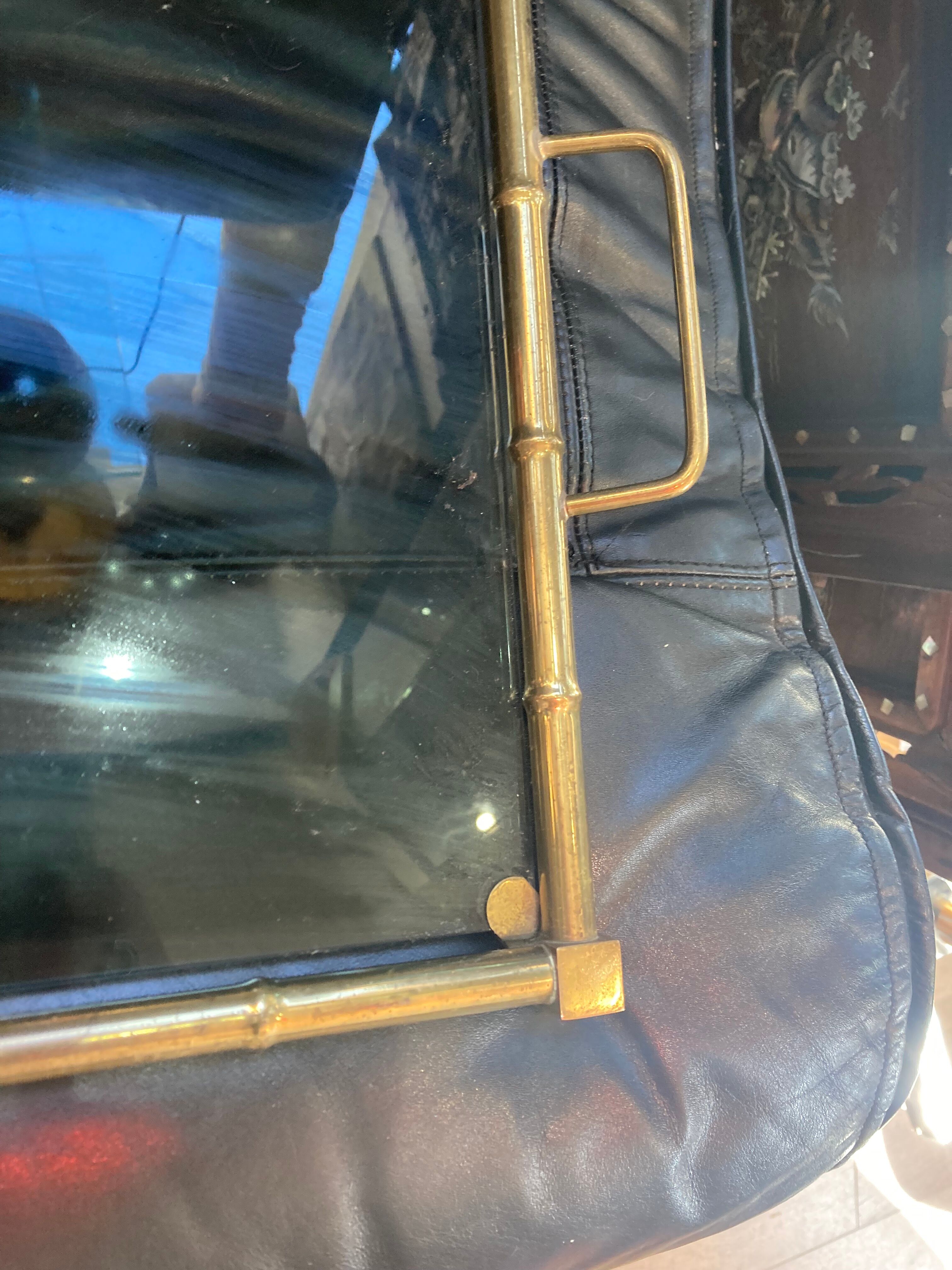 Bronze and glass top imitating bamboo