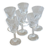 9 small crystal digestive glasses in very good condition.