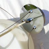 Large SUSPENSION with 3 cables in white glass and chrome large model