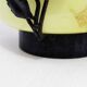 Art Deco transition glass and wrought iron vase