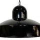 Lampe à suspension industrielle en émail noir, 1960s