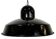 Lampe à suspension industrielle en émail noir, 1960s