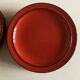 Set of 10 plates Hertha Bengtson Rosenthal 1970 in red stoneware.