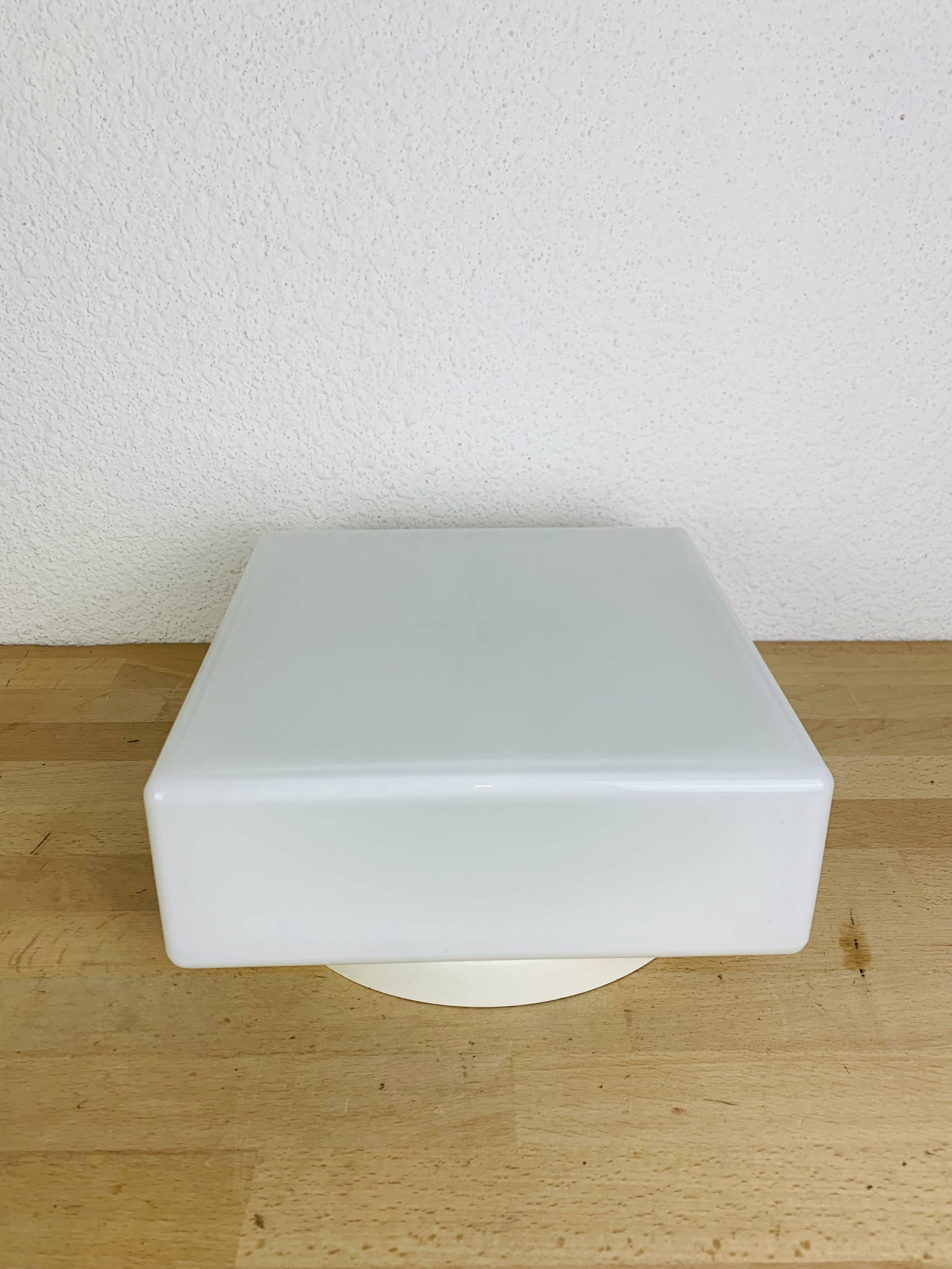 Lita 70s square opaline wall light, ceiling light