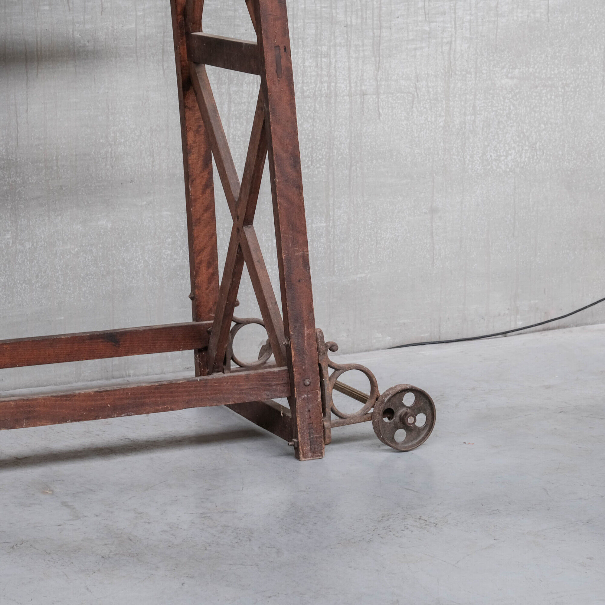 Antique industrial wooden french staircase