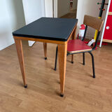 Vintage 1960s children's desk with school chair.
