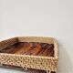 Plateau en bois et rotin '80s - Vintage
