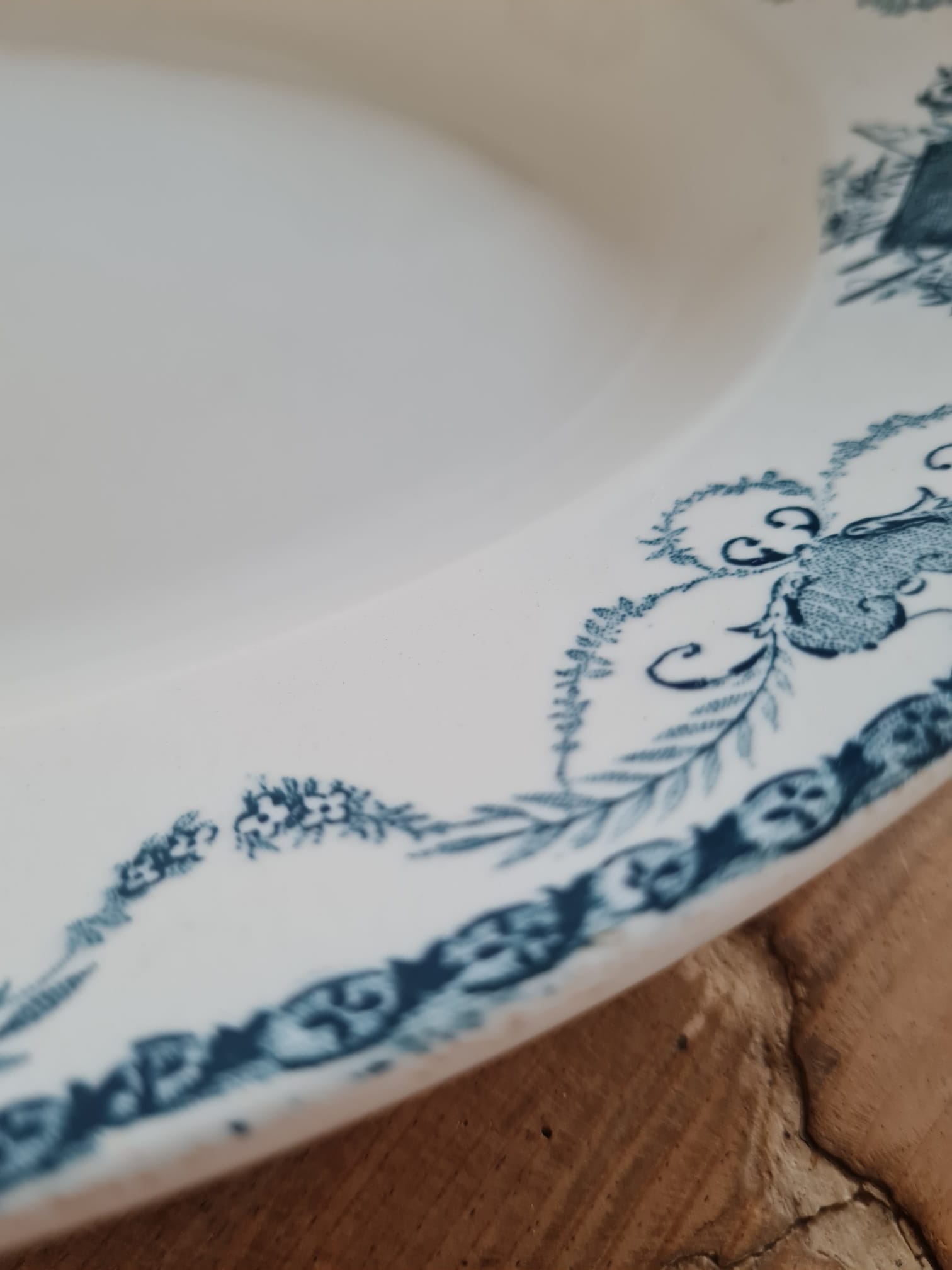 serving dish oval iron earth Longwy