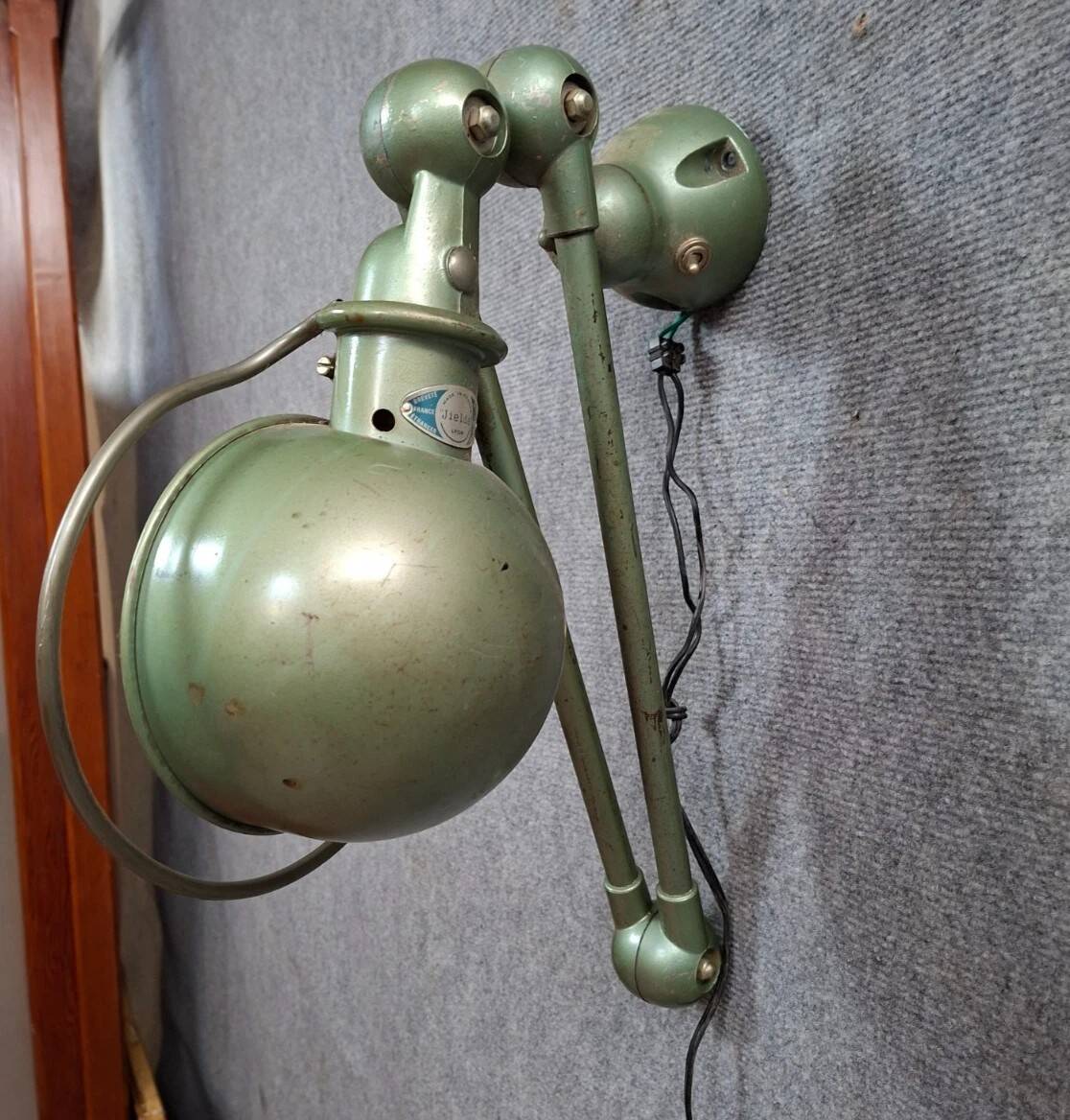 Jieldé articulated industrial lamp, Lyon – vintage model in lacquered metal v