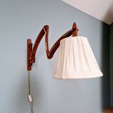 Scandinavian design teak scissor wall light, 1960s