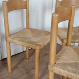 Set of 4 Scandinavian rope sitting chairs