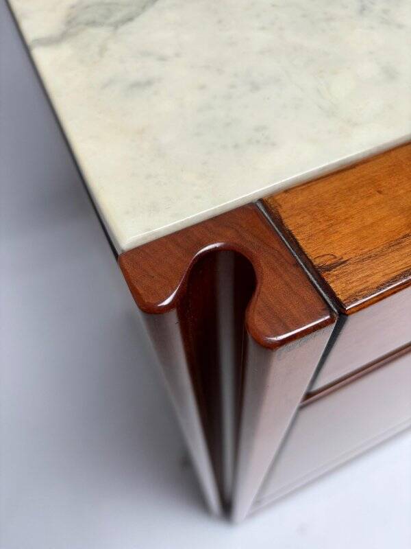 Italian Dry Bar attributed to Angelo Mangiarotti for Molteni in Wood and Marble, 1960s