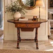 Table de couture victorienne anglaise à abattants, XIXe siècle