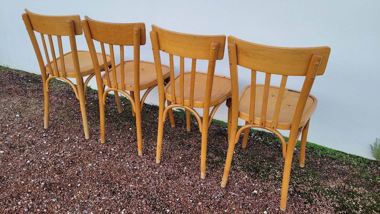 Set of 4 vintage restaurant bistro chairs - 1950s