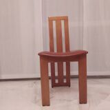 Lot of 6 dining room chairs '70, similar to Pietro Costantini ELLO chairs. Leather and wood.