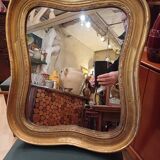 Antique golden quadrilobe-shaped mirror