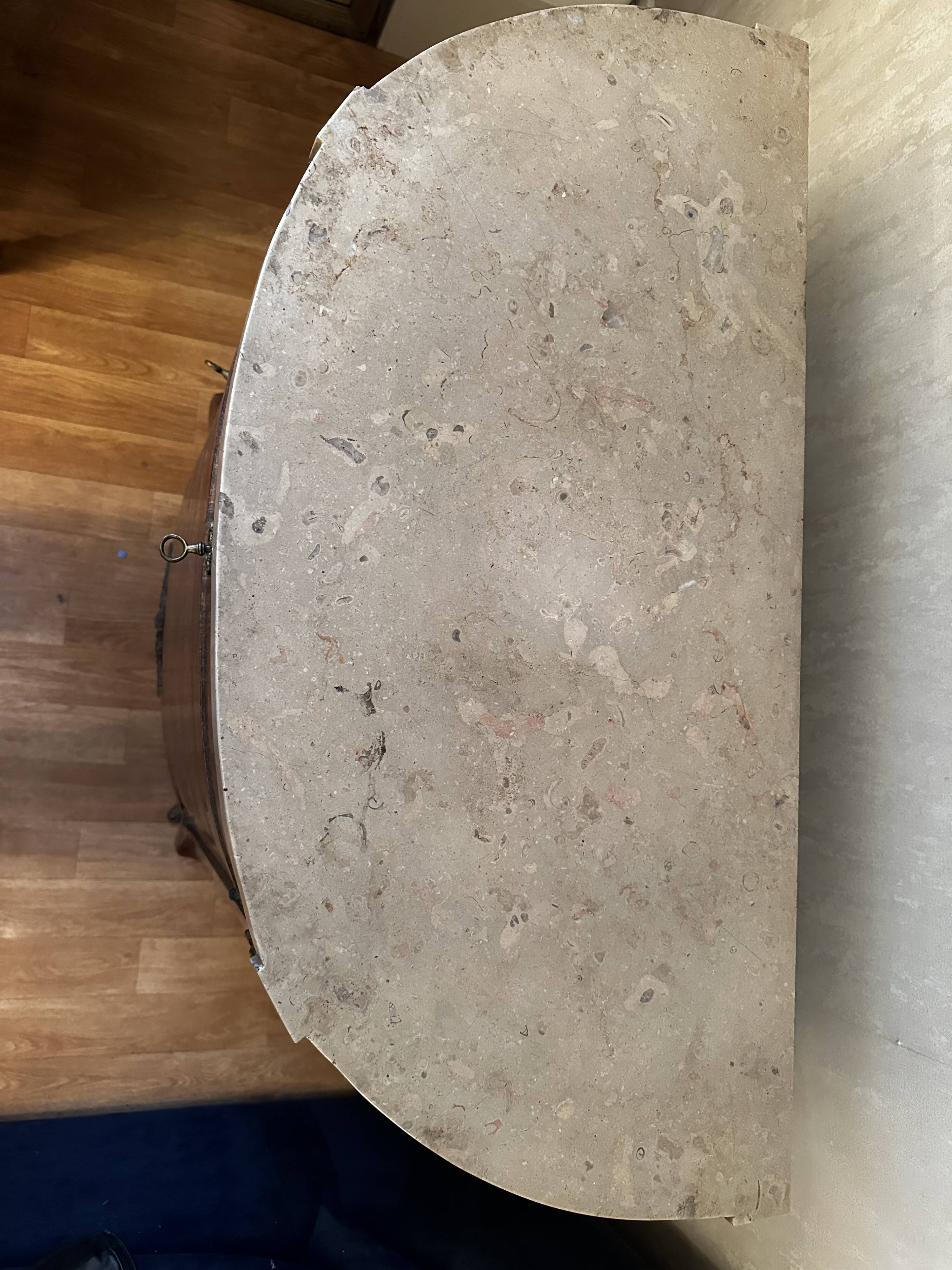 Louis XVI Style Half-Moon Chest of Drawers with Marquetry