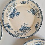 Set of 5 Flat Plates Sarreguemines Model Royat