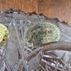 Vintage hand-cut Bohemian crystal bonbonnière Czechoslovakia