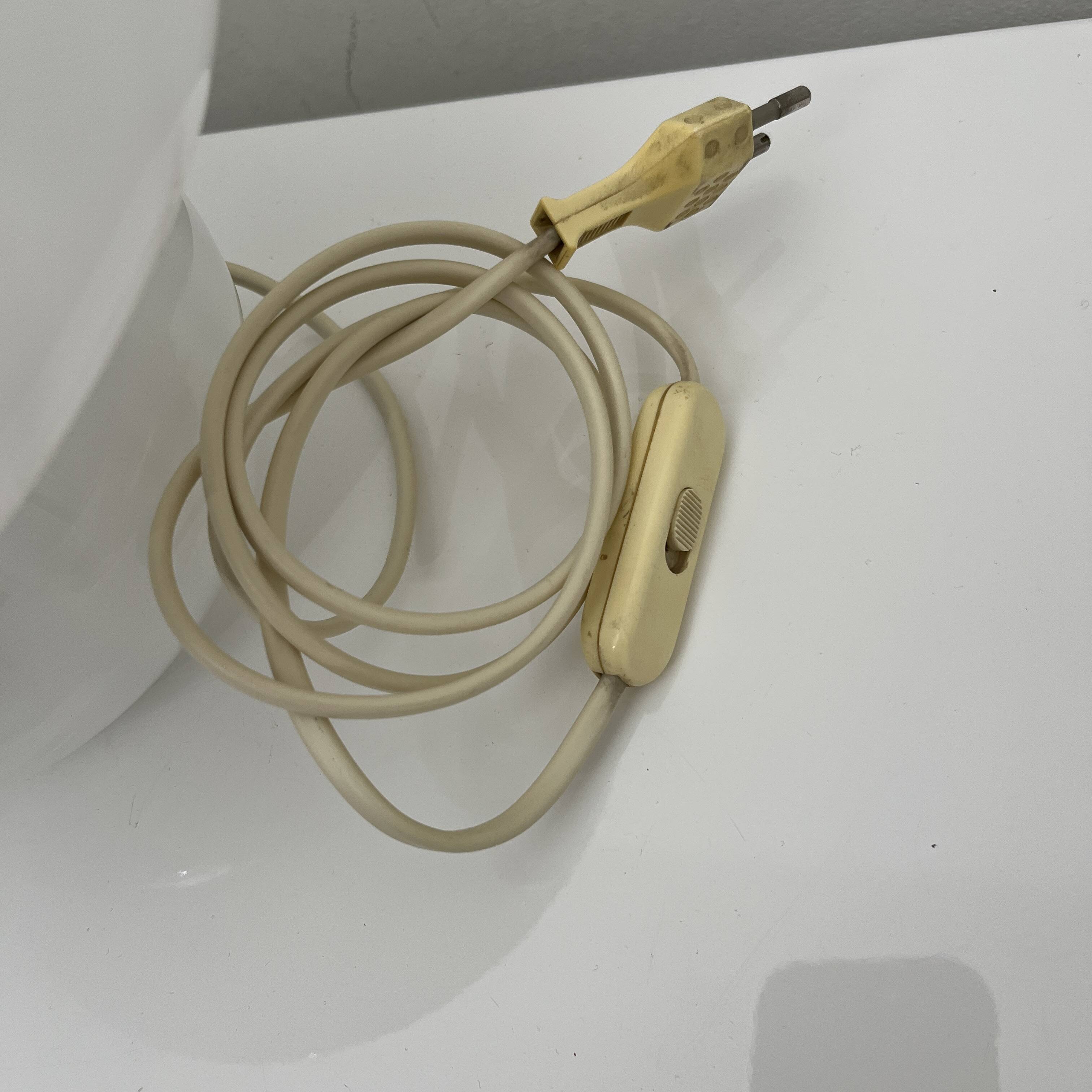 Vintage Murano Italy mushroom lamp with glossy white spiral decoration