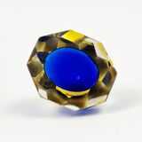 Cendrier/bol Sommerso en verre de Murano à facettes diamantées par Mandruzzato, années 1970