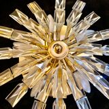 Wall sconce Venini crystal sun with golden structure