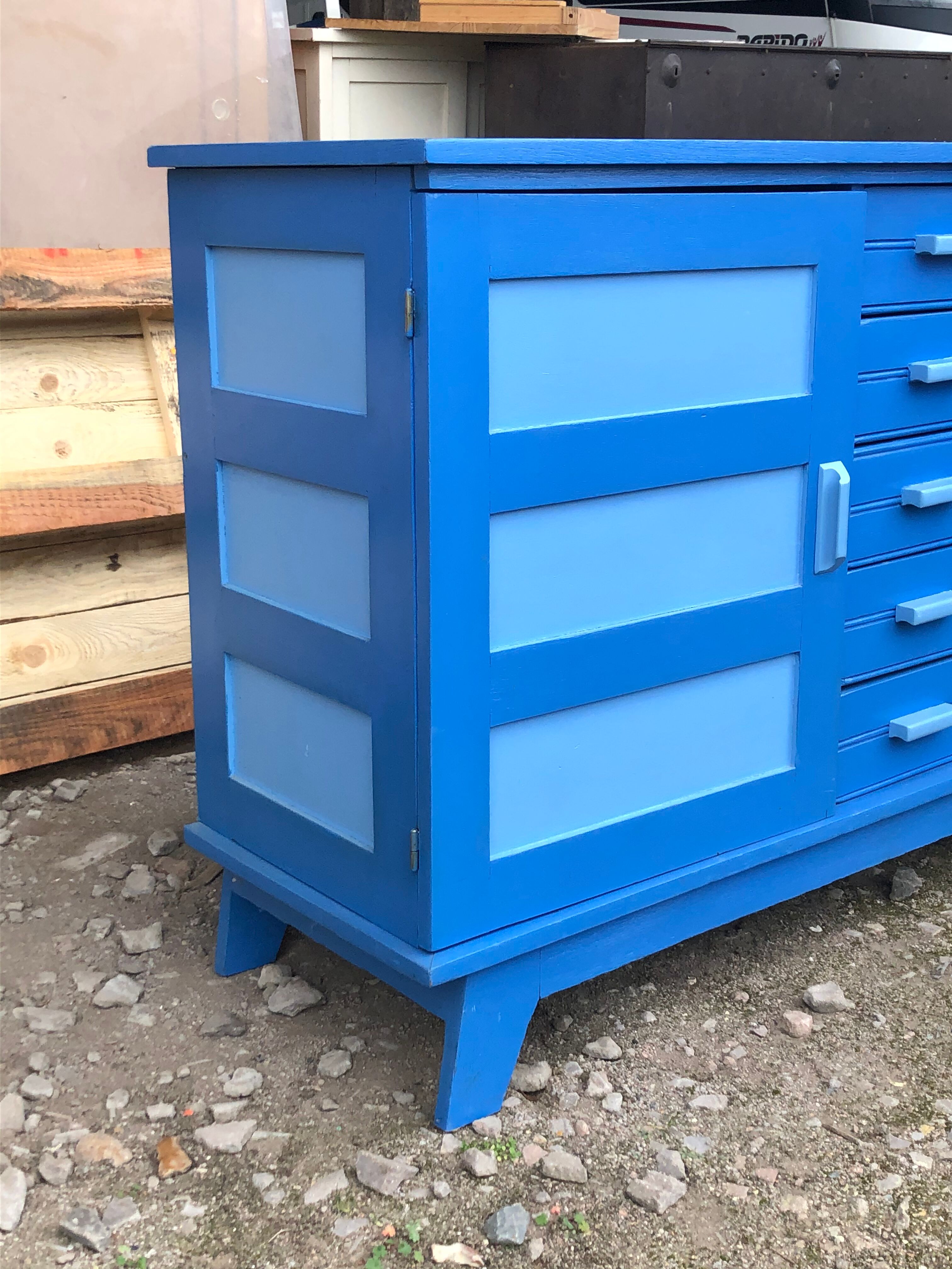 Buffet René Gabriel 1950 oak reconstruction