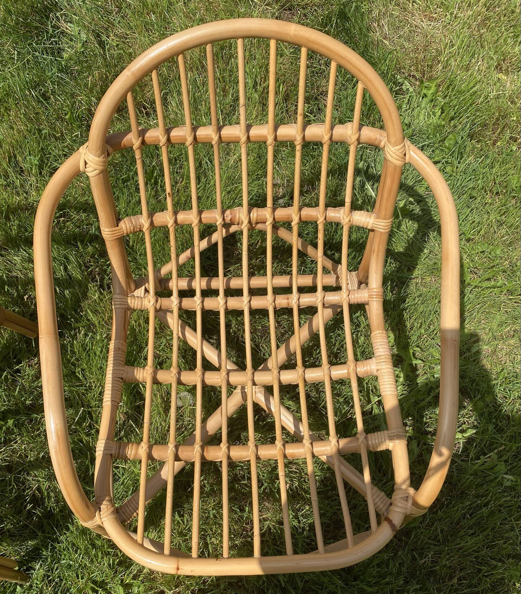 Pair of rattan armchairs
