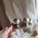 Set three pieces salt shaker and pepper teapots miniature teapots