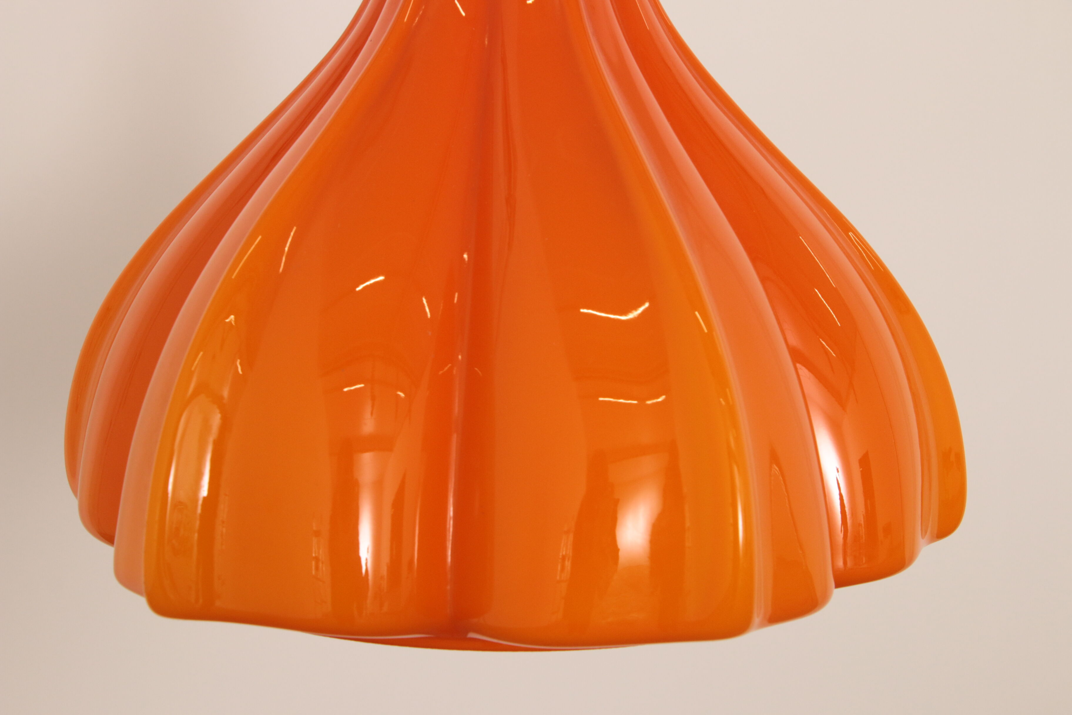 Vintage Orange Glass Pendant Lamp By Peill And Putzler 1960