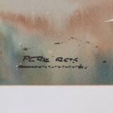 Pere ROS - Impressionist Watercolor Sketch - A Man and His Cart