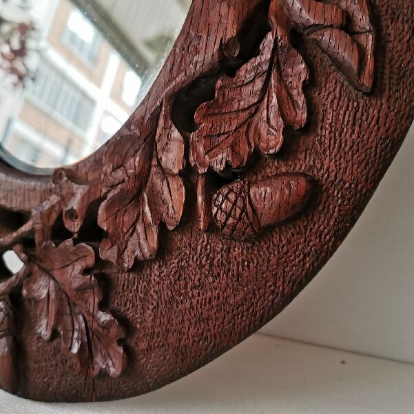 Carved wooden country mirror  35x45cm