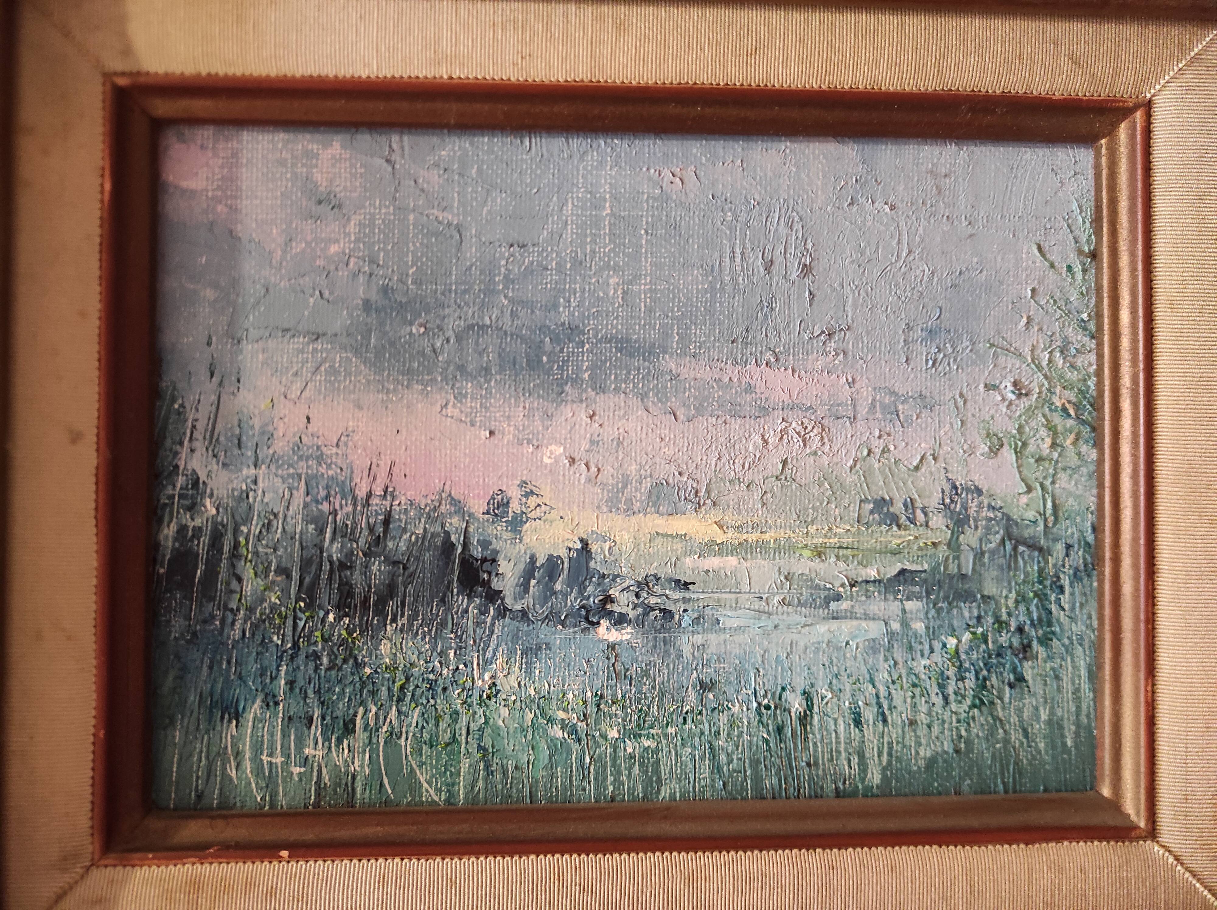 Vintage oil painting, "Les Matinés", signed Alain Schlawick