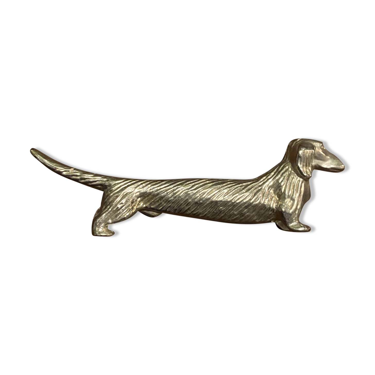 Silver dachshund knife holder
