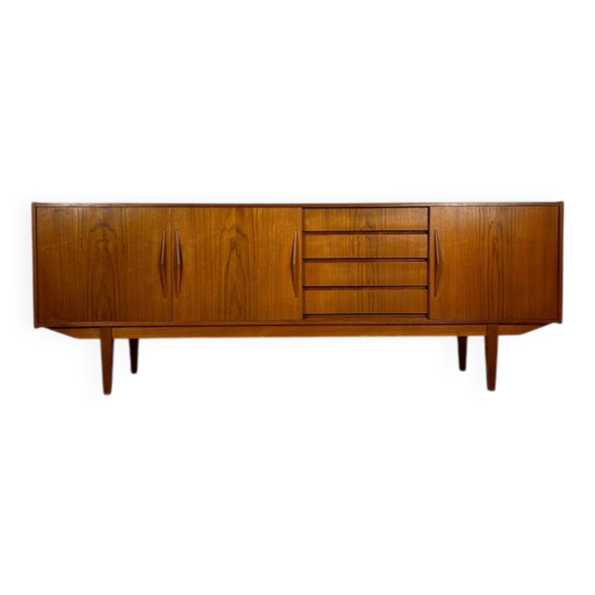 Teak sideboard with sliding doors, 1960s