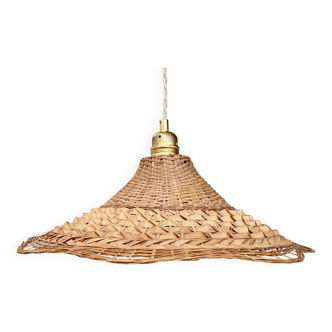 Vintage lampshade pendant light in natural material