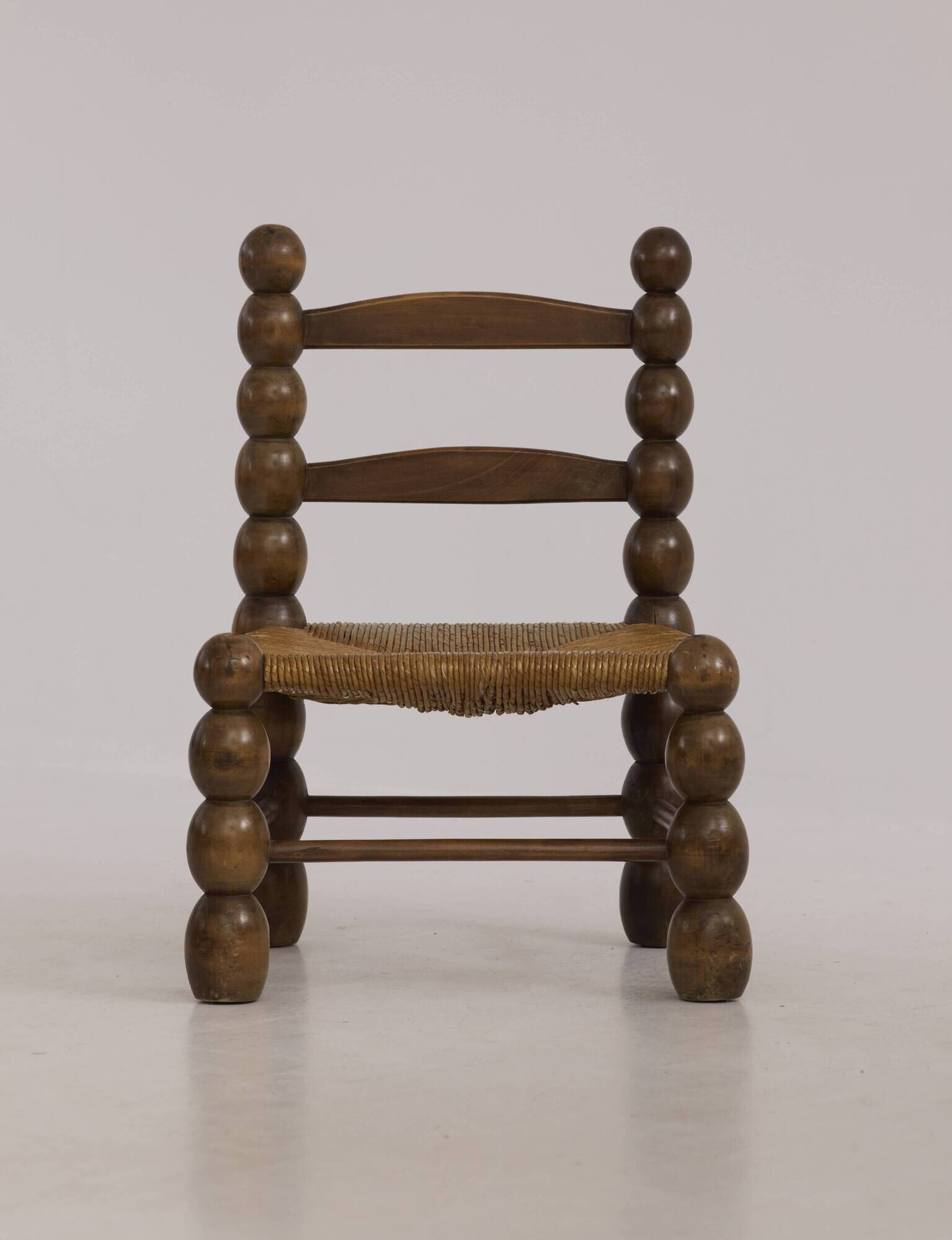 Vintage low chair in solid wood (oak) Dlg Dudouyt Circa 1960