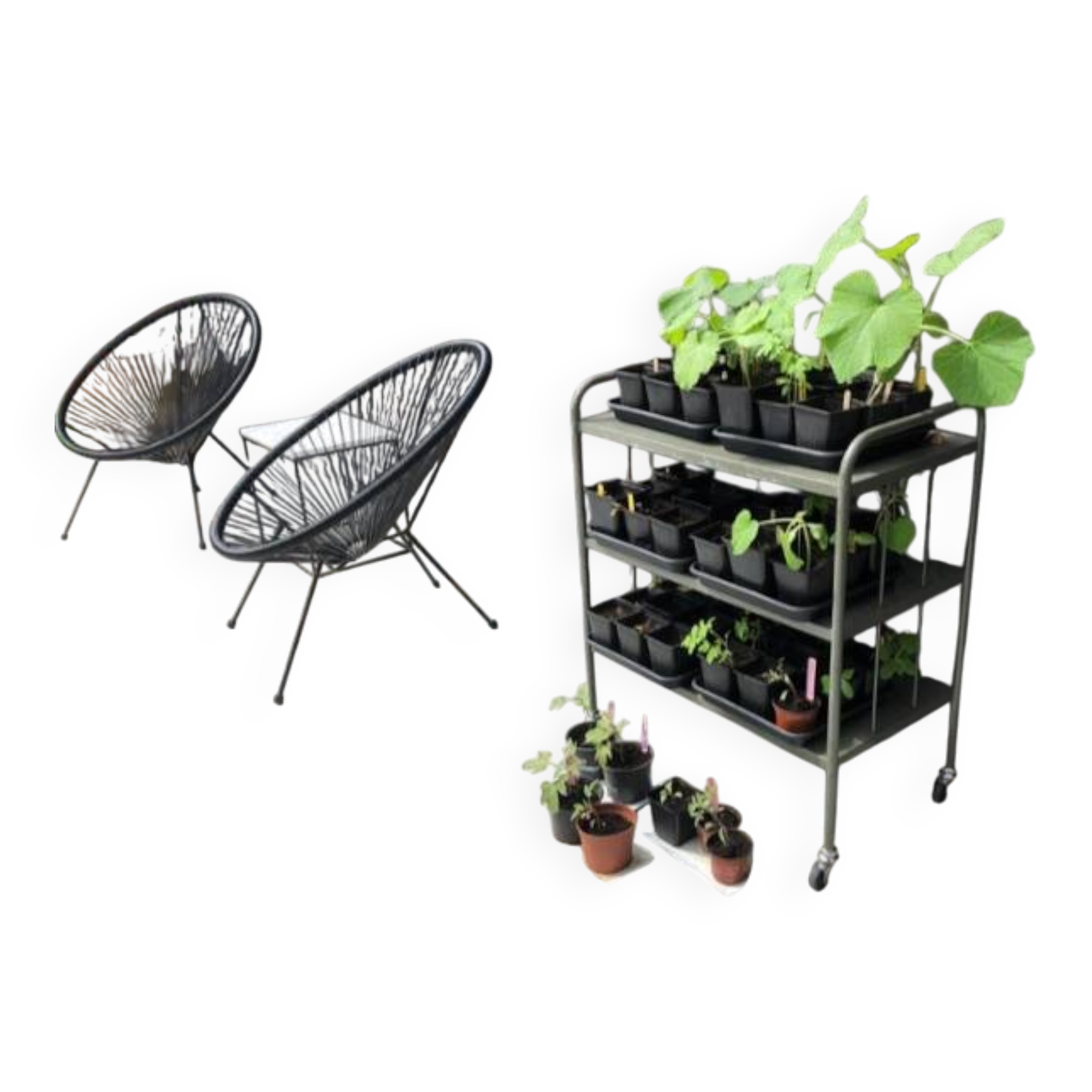 Metal trolley – bar cart – side table – plant shelf (30 in stock)