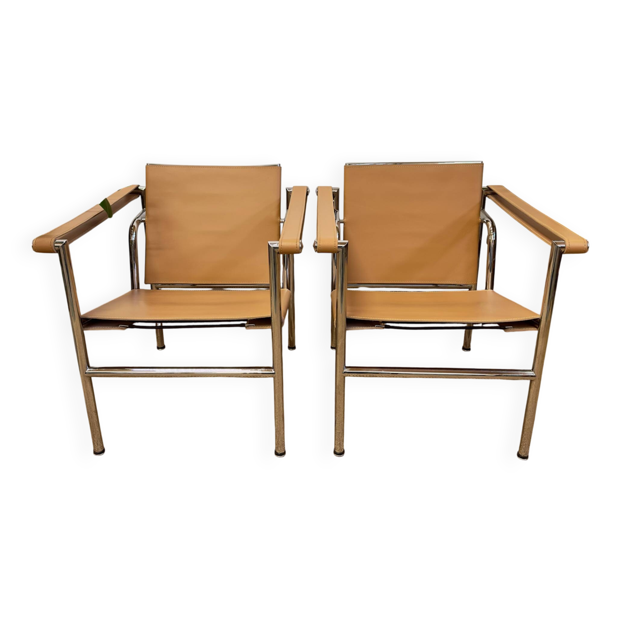 Paire de fauteuils de style Le Corbusier LC1