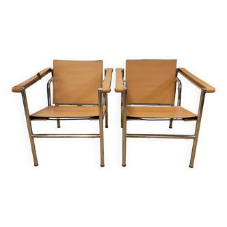 Pair of Le Corbusier LC1 style armchairs