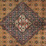 Vintage persian living room rug handwoven red wool ardebil carpet area rug- 197x292cm