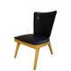 Cocktail armchair of the 50s in wood and black imitation