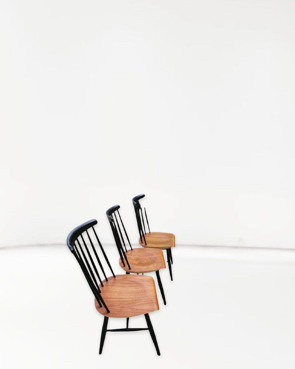 Set of 3 chairs "fanett" by Ilmari Tapiovaara