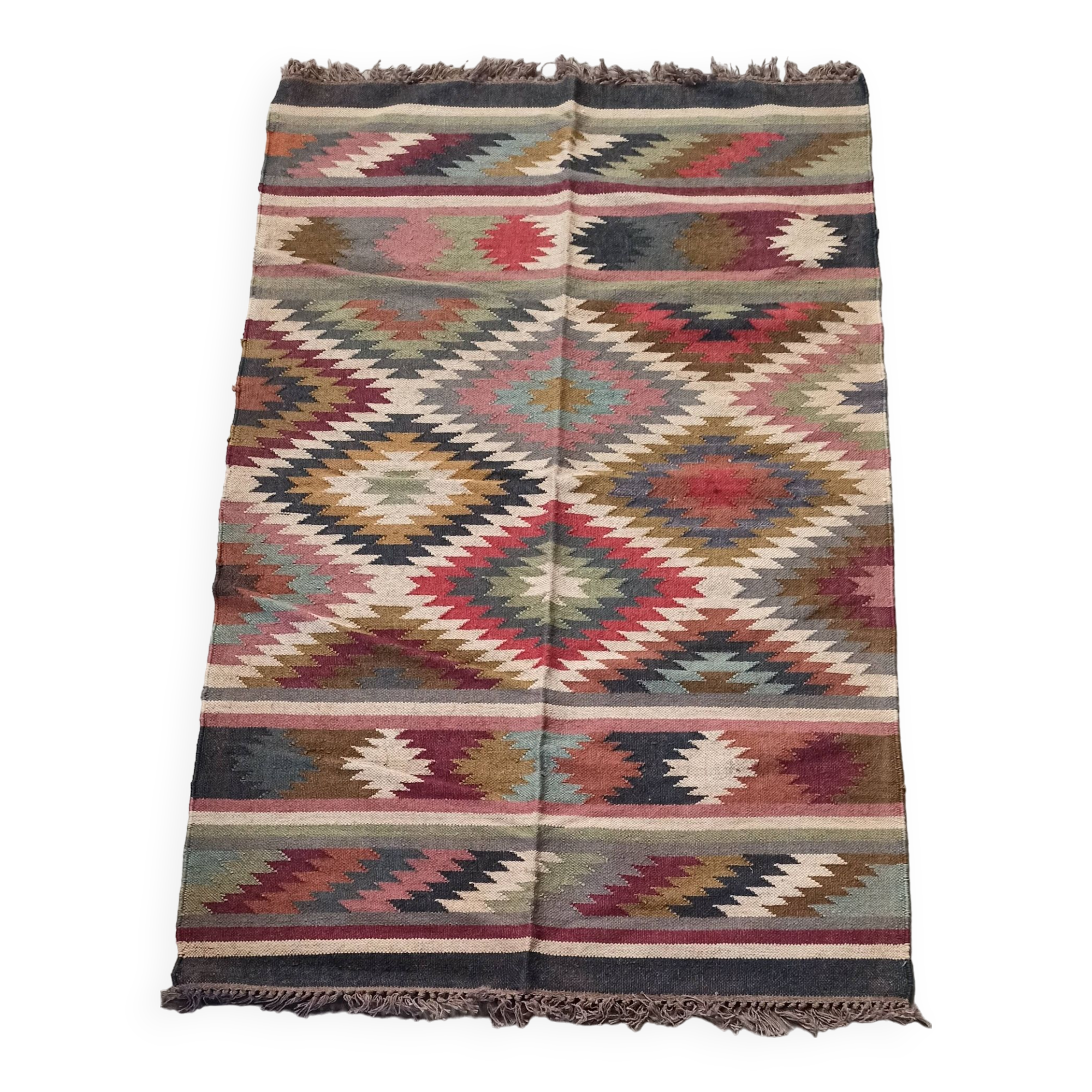 Kilim rug in jute and cotton. 125cm x 195cm