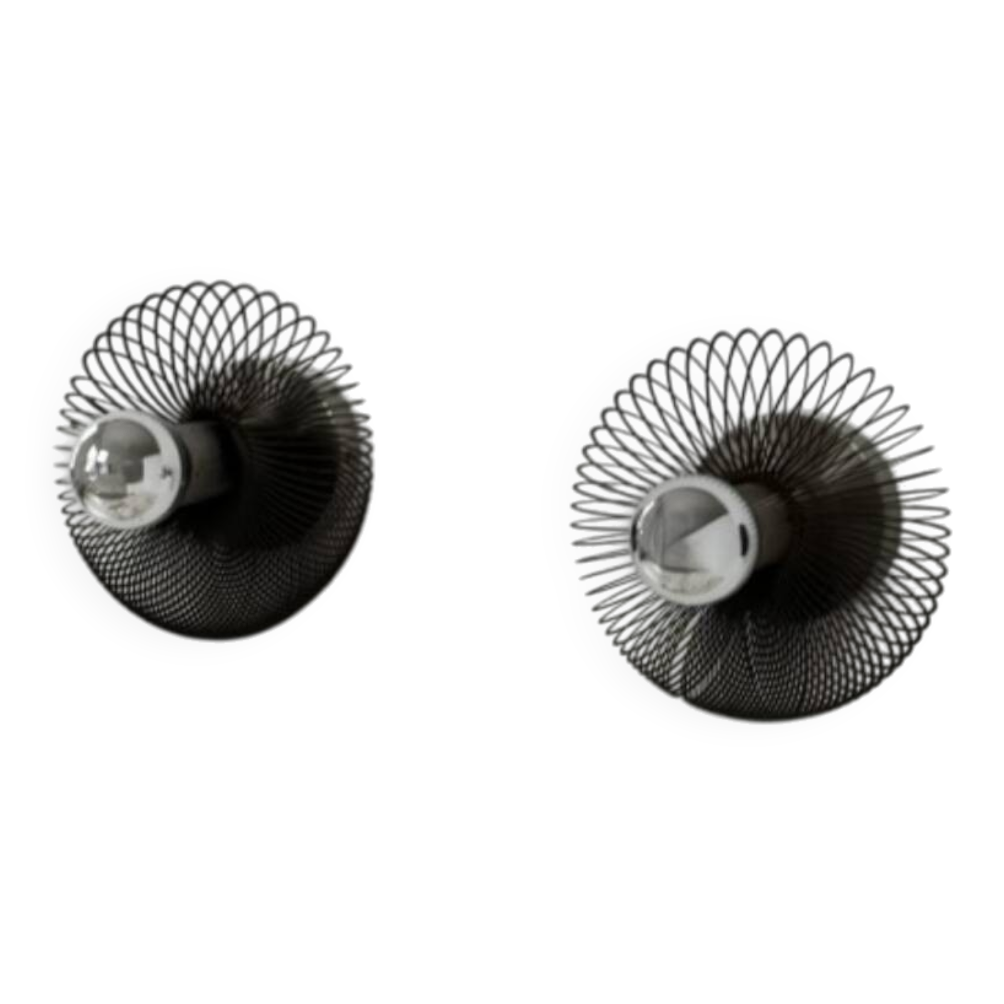Vintage spring wall lights, matte metal, France, 1970.